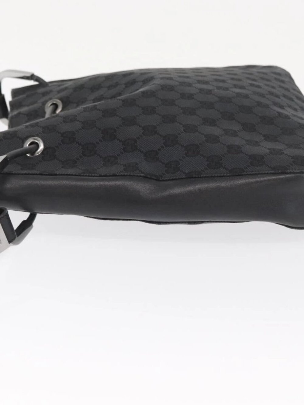 GUCCI GG Canvas Shoulder Bag Black Silver 001 3746 Auth 170401 - Picture 5 of 16